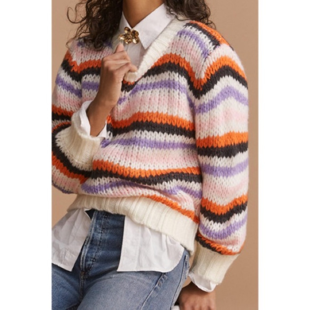 Anthropologie John + Jenn Striped Knitted Color Striped Sweater Size XS